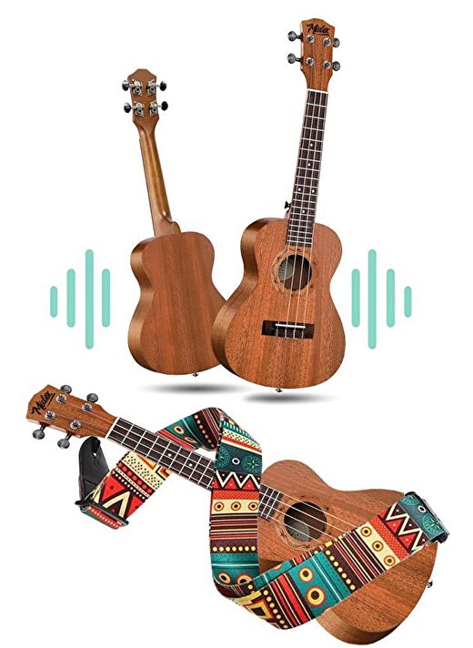 Midex TN-26MC Set Maun Tenör Ukulele (Softcase Tuner Capo Metod Nota Sticker Askı Pena) 3