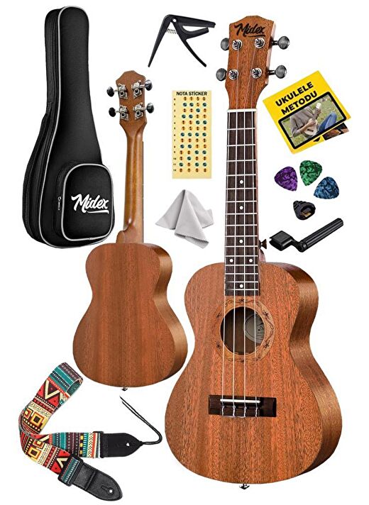 Midex SP-21M Set Maun Soprano Ukulele (Softcase Capo Metod Nota Sticker Askı Pena) 2