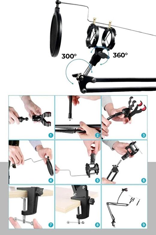 Lastvoice Set-01 - Mikrofon standı + Shock Mount + Pop Filter 3