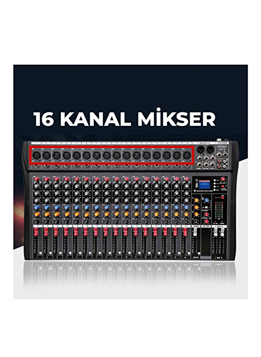 Midex Deck Mikser 16 Kanal Ses Mikseri (DM-16) 2