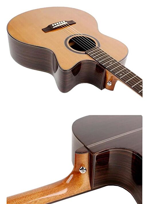Maxword M501-EQ Profesyonel Masif Ağaç Elektro Akustik Gitar Seti 4/4 Yetişkin Seri üst Segment 2
