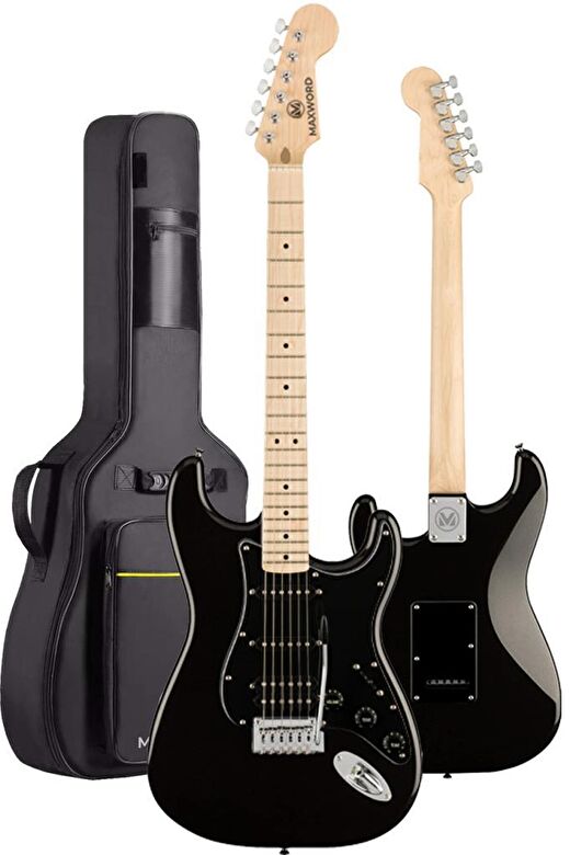 Maxword MAP-35BK-ST Maple Klavye SSH Profesyonel Elektro Gitar Seti 4