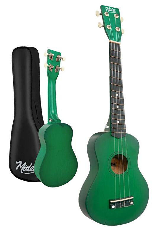 Midex UKX-233GR Yeşil Concert Ukulele (Askı Çanta Metod Pena) 2