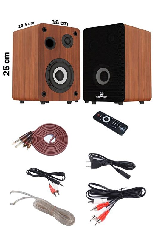 Maxword RM-400BRW Aktif Stüdyo Referans Monitörü 4 İNÇ ÇİFT Bluetooth USB 140 Watt 2