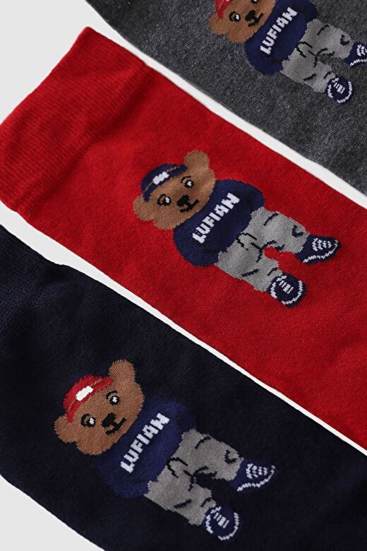 Bear 3'lü Set Erkek Çorap Standart 4