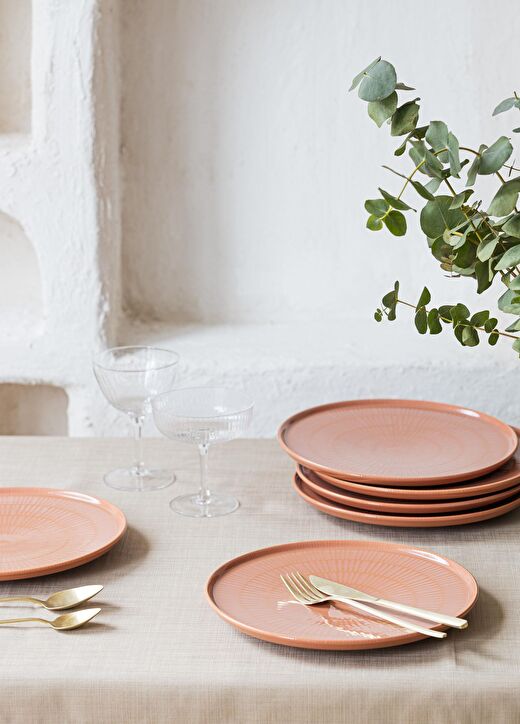 Noon Pasta Tabağı 6lı Set Somon 19 cm 4