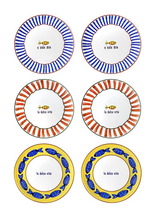 Fish Pasta Tabağı 6lı Set 19 cm 1
