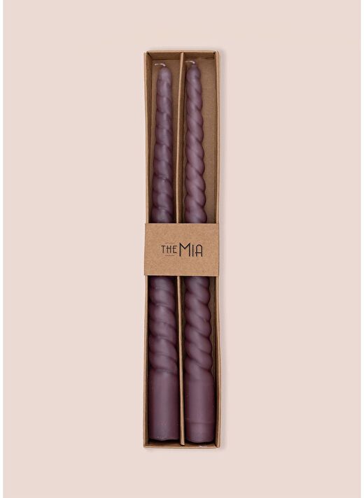 The Mia Burgu Şamdan Mumu 2li Set Vizon 29 cm 3