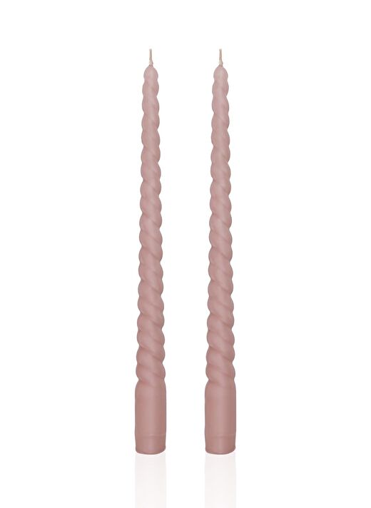 The Mia Burgu Şamdan Mumu 2li Set  Rose 29 cm 1