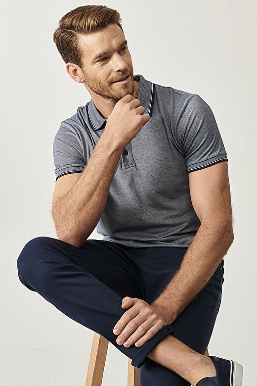 Erkek BORDO-ACIK SIYAH-ACIK LACI Slim Fit Dar Kesim 3 'lü Kıvrılmaz Polo Yaka Tişört 3