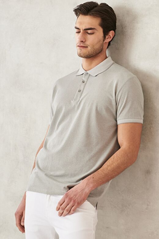 Erkek SARI BEYAZ-GRI-NAR CICEGI Slim Fit Dar Kesim 3 'lü Kıvrılmaz Polo Yaka Tişört 2