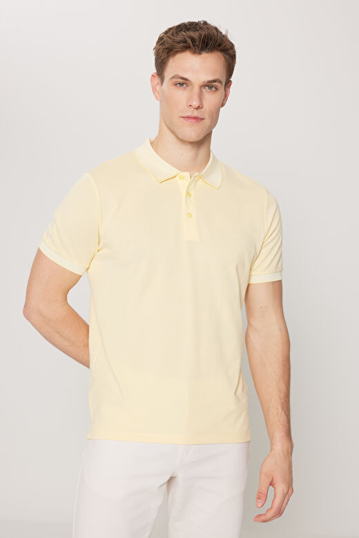 Erkek SARI BEYAZ-GRI-NAR CICEGI Slim Fit Dar Kesim 3 'lü Kıvrılmaz Polo Yaka Tişört 4