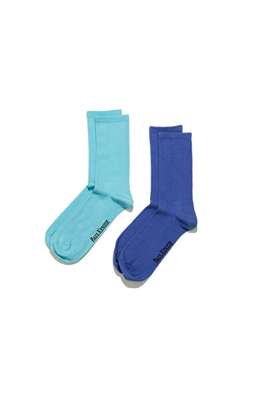 2'li Nakış Logolu Unisex Çorap - Eco Characters - Ocean 2