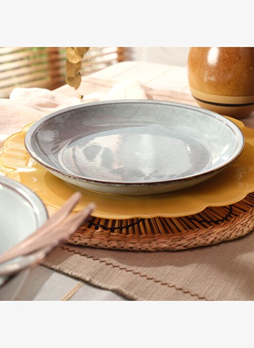 Lılıng Stoneware Pasta Tabağı 20 Cm Mavi 2