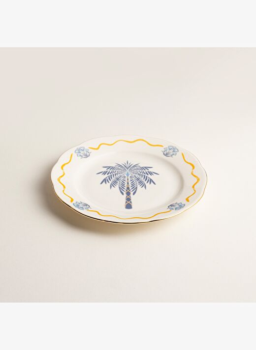 Emet Porselen Pasta Tabağı 20x20x2.4 Cm Lacıvert-sarı 3