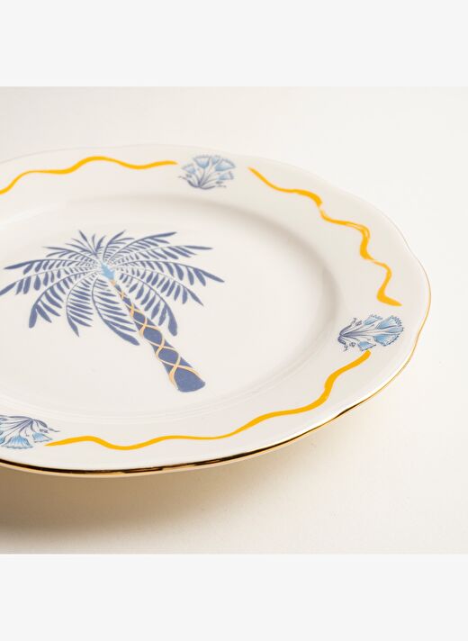 Emet Porselen Pasta Tabağı 20x20x2.4 Cm Lacıvert-sarı 4