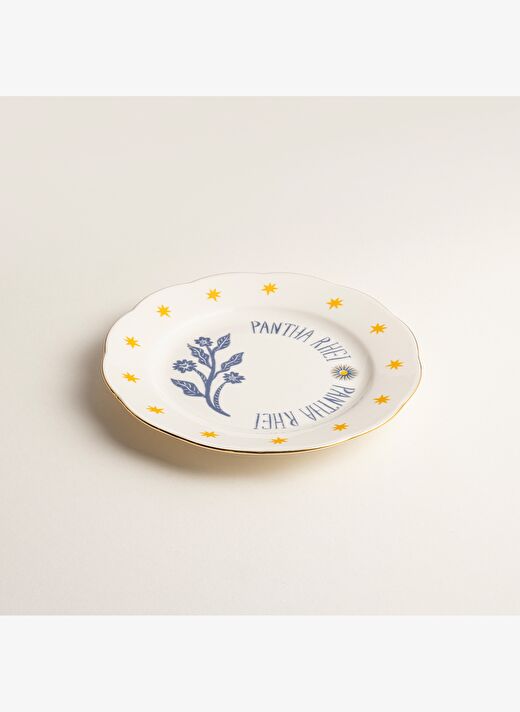 Emet Porselen Pasta Tabağı 20x20x2.4 Cm Mavi -sarı 3