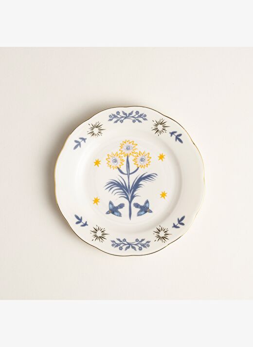 Emet Porselen Pasta Tabağı 20x20x2.4 Cm Mavi - Pembe 1