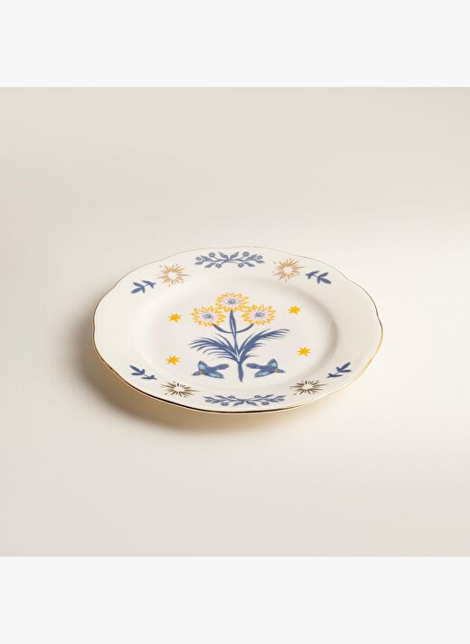 Emet Porselen Pasta Tabağı 20x20x2.4 Cm Mavi - Pembe 3