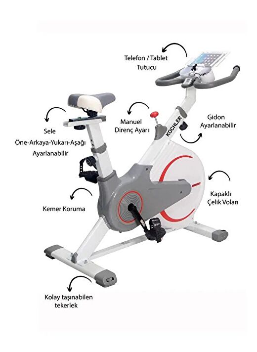 Teker Koruyucu Kapaklı Spinning Bike Kondisyon Bisikleti Ve Egzersiz Aleti - Kondisyon Aleti 3