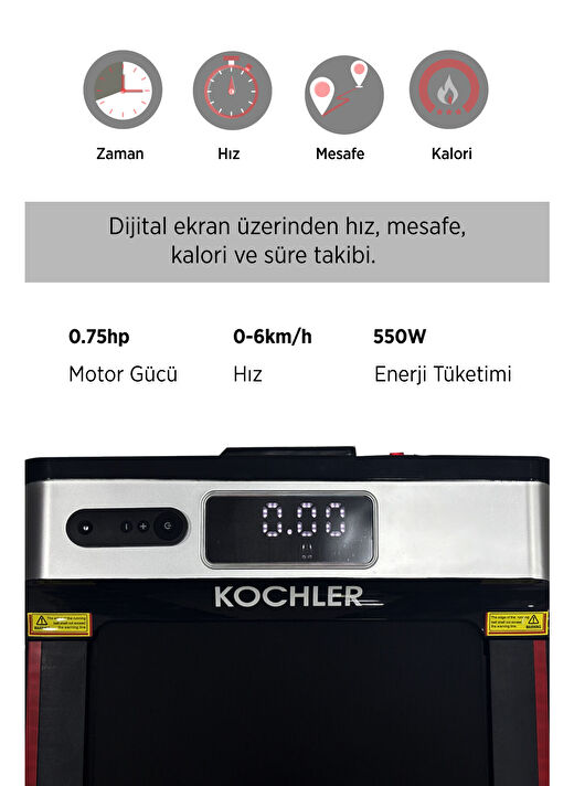 Tam Katlanabilir Dijital Ekranlı Yürüyüş ve Koşu Bandı 2