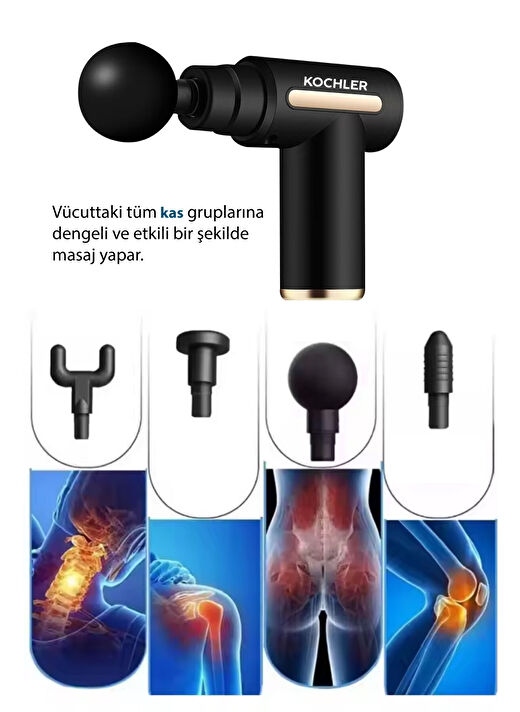 Darbeli Titreşimli Şarjlı Sporcu Masaj Tabancası Masaj Aleti Kas Rahatlatıcı Egzersiz Aleti 4