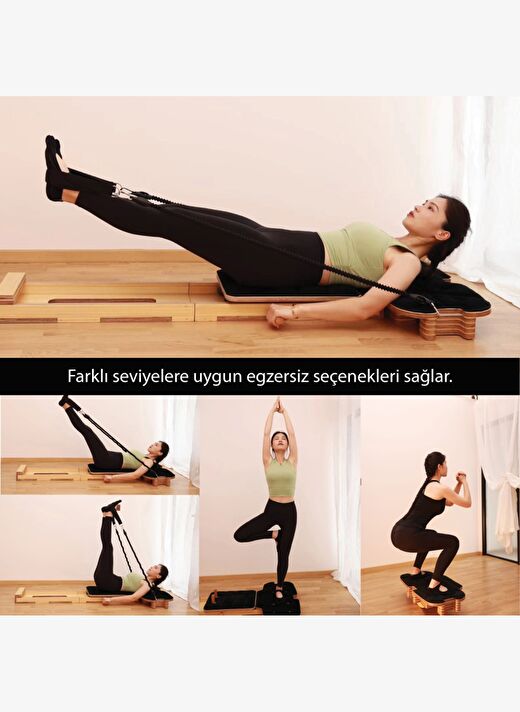 Profesyonel Reformer Pilates Aleti – Ahşap Gövde, Ayarlanabilir Yaylı Sistem 3