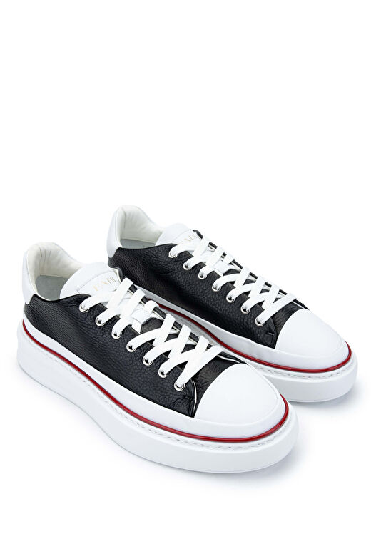 Fabi Erkek Hakiki Deri Siyah/Beyaz Sneakers & Spor Ayakkabı 2