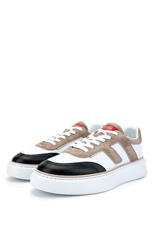 Fabi Erkek Hakiki Deri Beyaz/Kum/Siyah Sneakers & Spor Ayakkabı 4