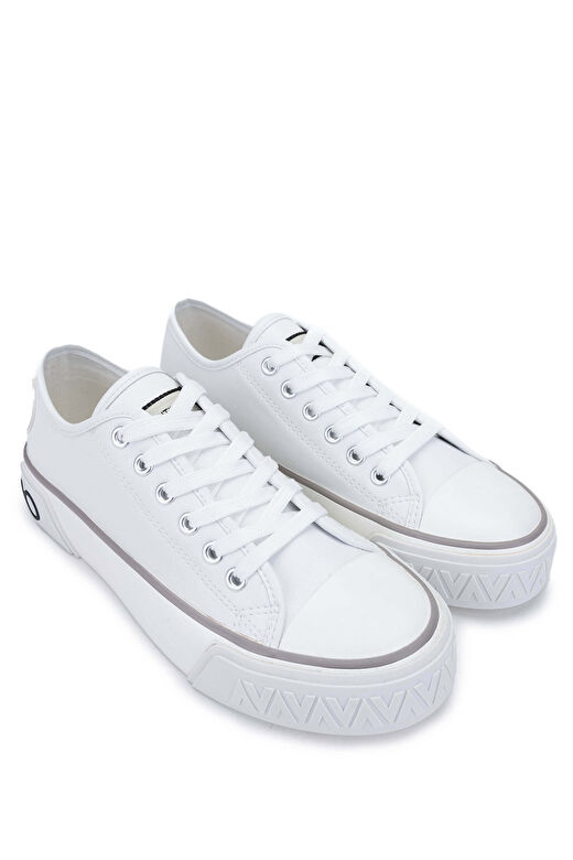 Mario Valentino Siyah-Beyaz Kadın Deri Sneaker 1040 95A3603 BN AYK Y24 2