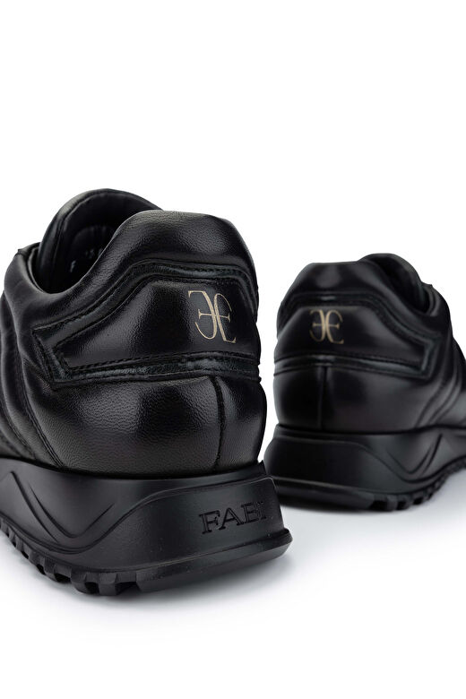 Fabi Erkek Hakiki Deri Siyah Sneakers & Spor Ayakkabı 4