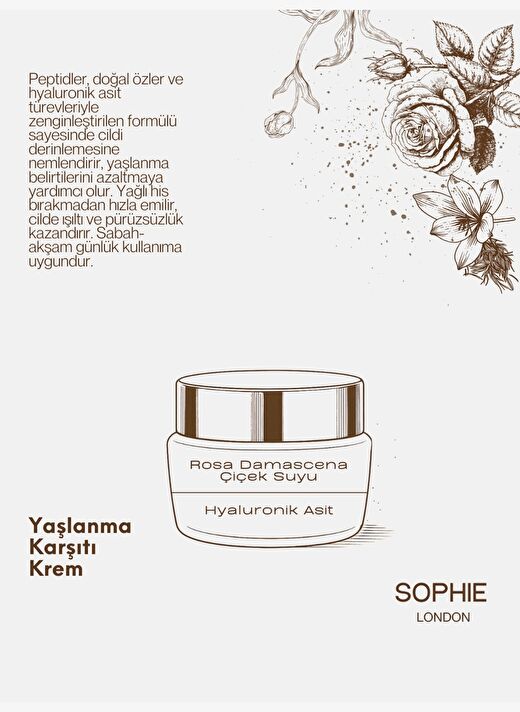  Hyaluronik Asit ve Peptit İçerikli  Yoğun Nemlendirici & Kırışıklık Karşıtı Anti-Aging Krem 50 ML 4
