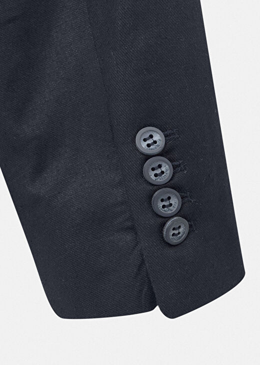 Lacivert Renk Keten Karışımlı Blazer Ceket 4