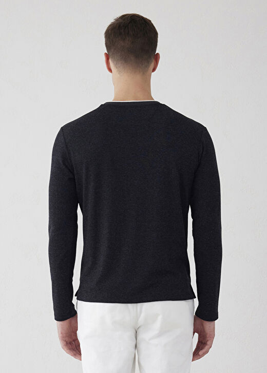 Antrasit Renk Logo Detaylı Örme Sweat 3
