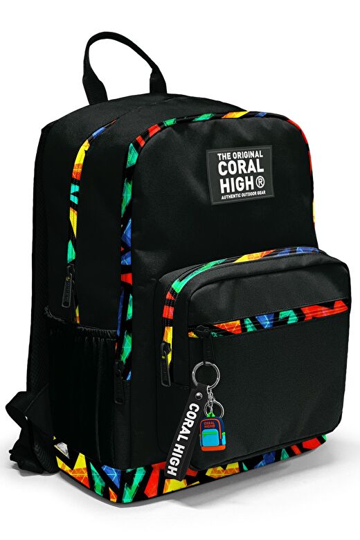Coral High Dört Bölmeli Siyah Grafiti Ortaokul Çantası - Erkek Çocuk 1