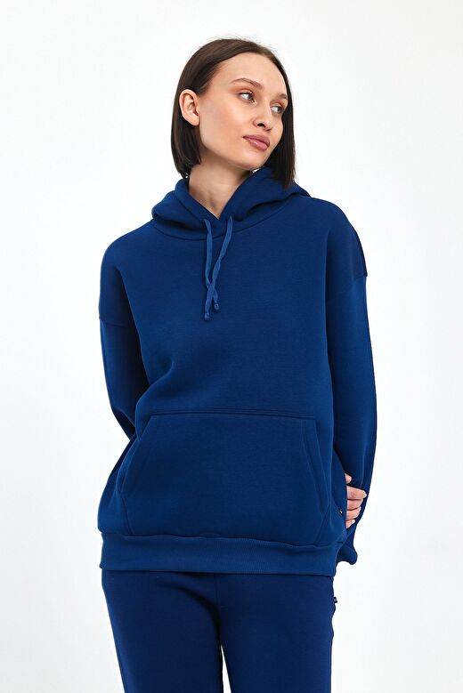 Odda Kapüşonlu Kalın Kadın Sweatshirt 2