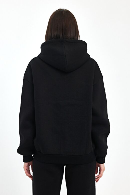 Odda Kapüşonlu Kalın Kadın Sweatshirt 4
