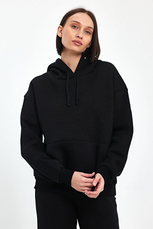 Odda Kapüşonlu Kalın Kadın Sweatshirt 2