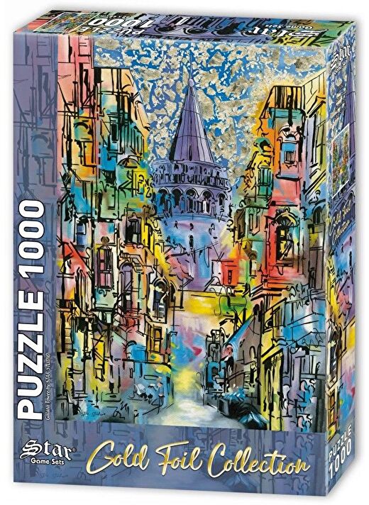 Star Puzzle 1000 Parça Galata Kulesi Puzzle(Altın Varaklı) 2