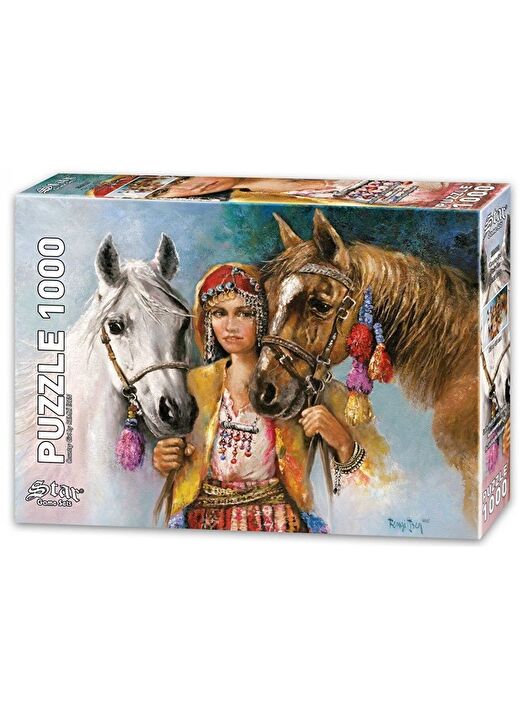 Star Puzzle 1000 Parça Köylü Kızı ve Atları Puzzle 2