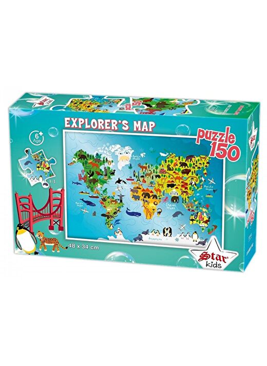 Star Puzzle 150 Parçalık Keşif Haritası Çocuk Puzzle/Yapboz 1