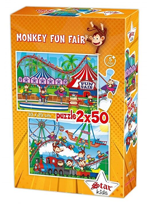 Star Puzzle 2x50 Parça Çocuk Puzzle - Maymun Lunaparkı 1