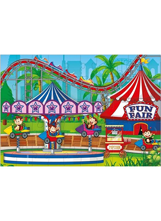 Star Puzzle 2x50 Parça Çocuk Puzzle - Maymun Lunaparkı 3