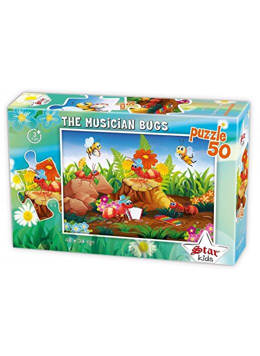 Star Puzzle 50 Parça Müzisyen Böcekler Çocuk Puzzle 1