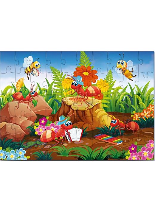 Star Puzzle 50 Parça Müzisyen Böcekler Çocuk Puzzle 2