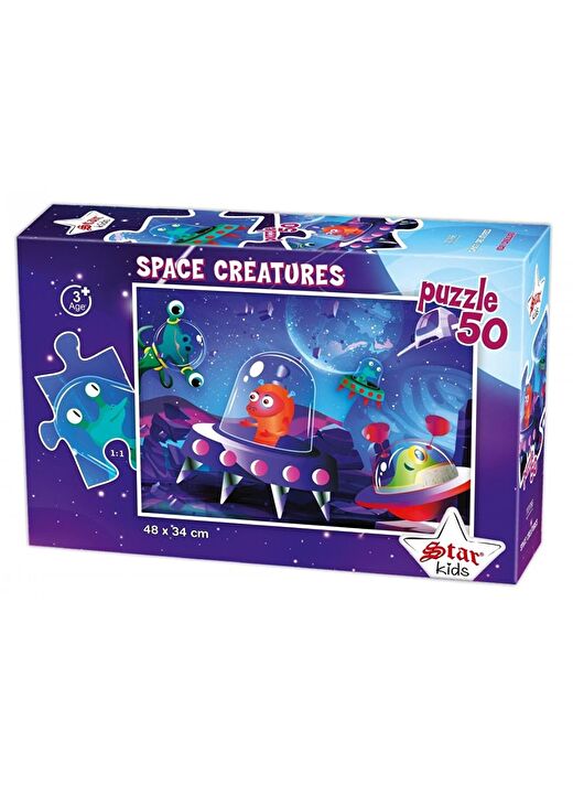 Star Puzzle 50 Parça Uzay Canlıları Çocuk Puzzle 1