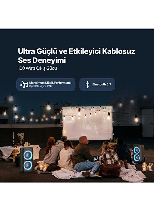 ttec Carnival 100W Taşınabilir Kablosuz Bluetooth Parti Hoparlörü 4