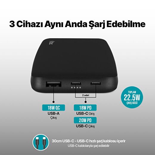 ttec ChargeUp Pro 10.000mAh PD 20W Taşınabilir Hızlı Şarj Aleti / Powerbank 3