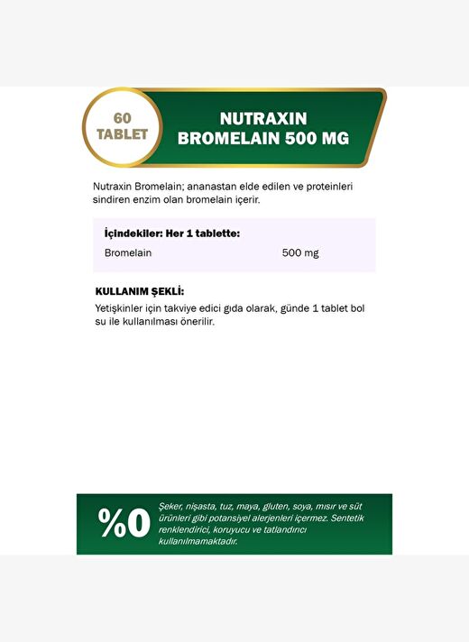 Nutraxin Bromelain 60 Kapsül 2