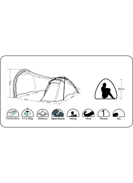 Wildland C Mover 3 Mevsim 1 Kişilik Kamp Çadırı 4